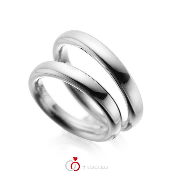 Paar klassische Trauringe/Eheringe in Graugold 585 von acredo - A-1085-7 Paar klassische Trauringe/Eheringe in Graugold 585 von acredo - A-1085-7