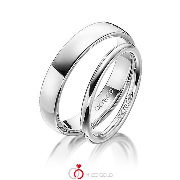 Paar klassische Trauringe/Eheringe in Graugold 585 von acredo - A-1369-3 Paar klassische Trauringe/Eheringe in Graugold 585 von acredo - A-1369-3