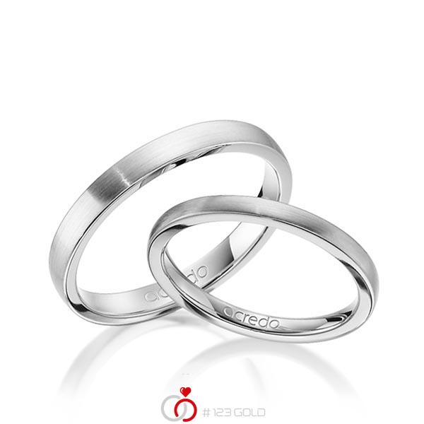Paar klassische Trauringe/Eheringe in Graugold 585 von acredo - A-1407-8 Paar klassische Trauringe/Eheringe in Graugold 585 von acredo - A-1407-8