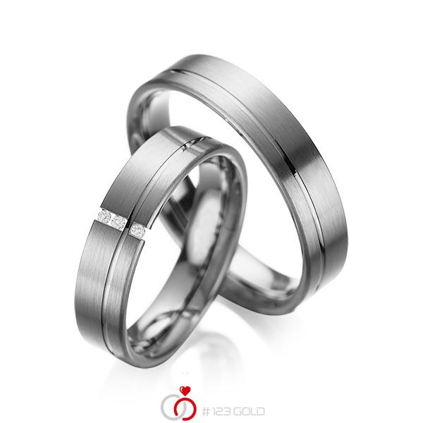 Paar klassische Trauringe/Eheringe in Graugold dunkel 585 mit zus. 0,03 ct. Brillant tw, si von acredo - A-1037-11 Paar klassische Trauringe/Eheringe in Graugold dunkel 585 mit zus. 0,03 ct. Brillant tw, si von acredo - A-1037-11