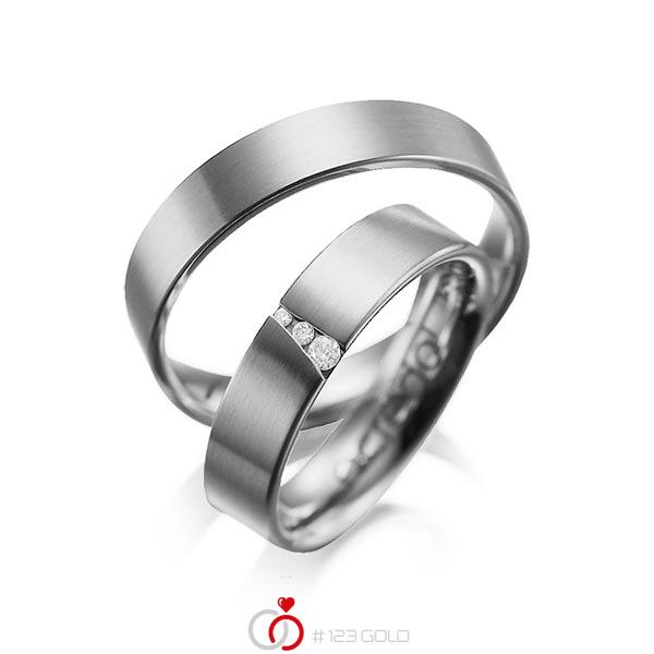Paar klassische Trauringe/Eheringe in Graugold dunkel 585 mit zus. 0,04 ct. Brillant tw, si von acredo - A-1046-2 Paar klassische Trauringe/Eheringe in Graugold dunkel 585 mit zus. 0,04 ct. Brillant tw, si von acredo - A-1046-2