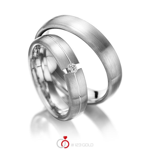 Paar klassische Trauringe/Eheringe in Graugold dunkel 585 mit zus. 0,05 ct. Brillant tw, si von 123gold - Y-1051-10 Paar klassische Trauringe/Eheringe in Graugold dunkel 585 mit zus. 0,05 ct. Brillant tw, si von 123gold - Y-1051-10