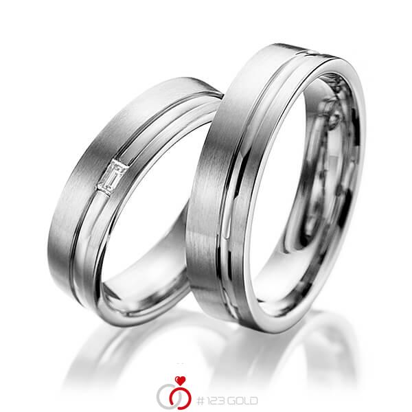 Paar klassische Trauringe/Eheringe in Graugold dunkel 585 mit zus. 0,06 ct. Baguette-Diamant tw, vs von 123gold - Y-1104-2 Paar klassische Trauringe/Eheringe in Graugold dunkel 585 mit zus. 0,06 ct. Baguette-Diamant tw, vs von 123gold - Y-1104-2