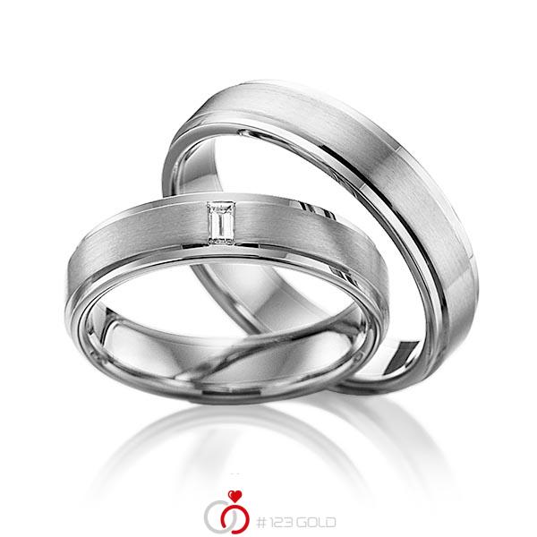 Paar klassische Trauringe/Eheringe in Graugold dunkel 585 mit zus. 0,06 ct. Baguette-Diamant tw, vs von 123gold - Y-1107-2 Paar klassische Trauringe/Eheringe in Graugold dunkel 585 mit zus. 0,06 ct. Baguette-Diamant tw, vs von 123gold - Y-1107-2