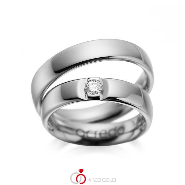 Paar klassische Trauringe/Eheringe in Graugold dunkel 585 mit zus. 0,12 ct. Brillant tw, si von acredo - A-1089-2 Paar klassische Trauringe/Eheringe in Graugold dunkel 585 mit zus. 0,12 ct. Brillant tw, si von acredo - A-1089-2
