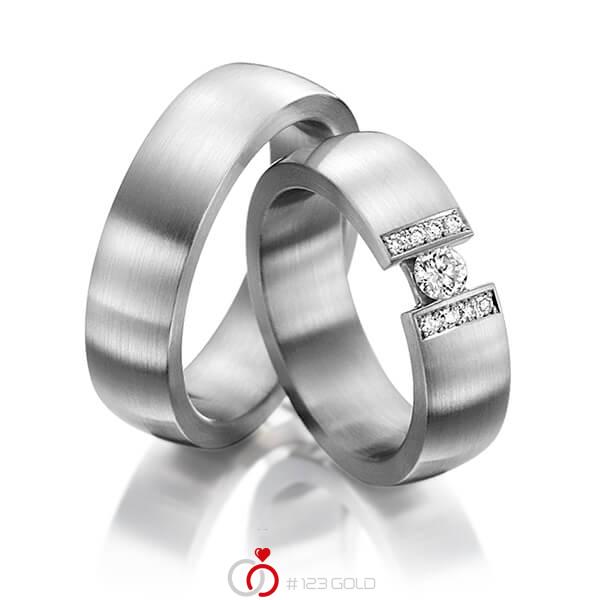 Paar klassische Trauringe/Eheringe in Graugold dunkel 585 mit zus. 0,25 ct. Brillant tw, si tw, vs von 123gold - Y-1277-2 Paar klassische Trauringe/Eheringe in Graugold dunkel 585 mit zus. 0,25 ct. Brillant tw, si tw, vs von 123gold - Y-1277-2