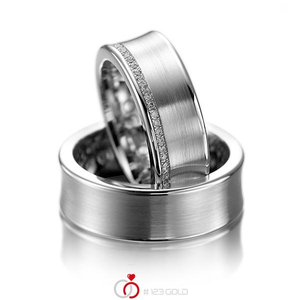 Paar klassische Trauringe/Eheringe in Graugold dunkel 585 mit zus. 0,28 ct. Brillant tw, si von acredo - A-1058-2 Paar klassische Trauringe/Eheringe in Graugold dunkel 585 mit zus. 0,28 ct. Brillant tw, si von acredo - A-1058-2