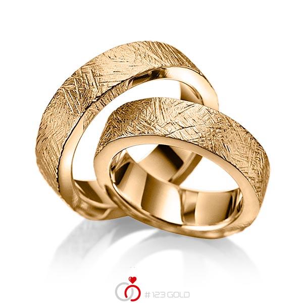 Paar klassische Trauringe/Eheringe in Roségold 585 - K-1030-4 Paar klassische Trauringe/Eheringe in Roségold 585 - K-1030-4