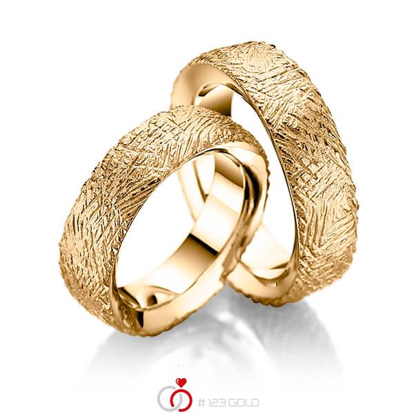 Paar klassische Trauringe/Eheringe in Roségold 585 - K-1032-3 Paar klassische Trauringe/Eheringe in Roségold 585 - K-1032-3