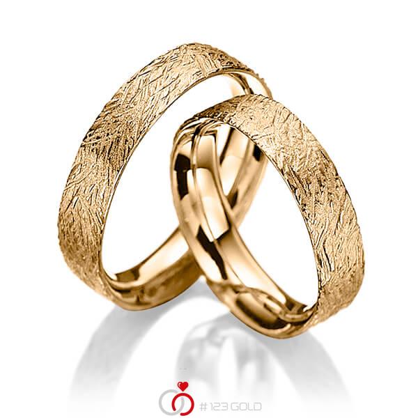 Paar klassische Trauringe/Eheringe in Roségold 585 - K-1033-4 Paar klassische Trauringe/Eheringe in Roségold 585 - K-1033-4