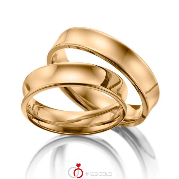 Paar klassische Trauringe/Eheringe in Roségold 585 - NP-1095-3 Paar klassische Trauringe/Eheringe in Roségold 585 - NP-1095-3