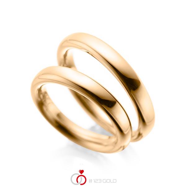 Paar klassische Trauringe/Eheringe in Roségold 585 von acredo - A-1085-5 Paar klassische Trauringe/Eheringe in Roségold 585 von acredo - A-1085-5
