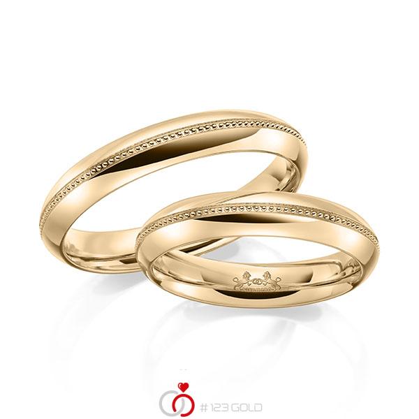 Paar klassische Trauringe/Eheringe in Roségold 585 von Steinberg - Q-1641-3 Paar klassische Trauringe/Eheringe in Roségold 585 von Steinberg - Q-1641-3
