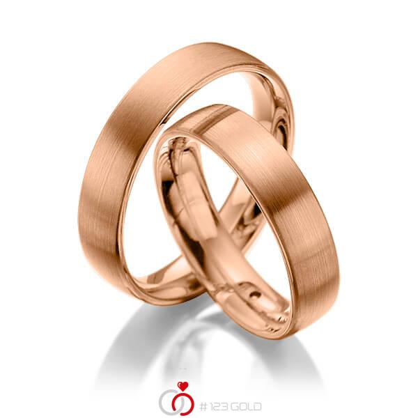 Paar klassische Trauringe/Eheringe in Rotgold 585 - NP-1051-1 Paar klassische Trauringe/Eheringe in Rotgold 585 - NP-1051-1