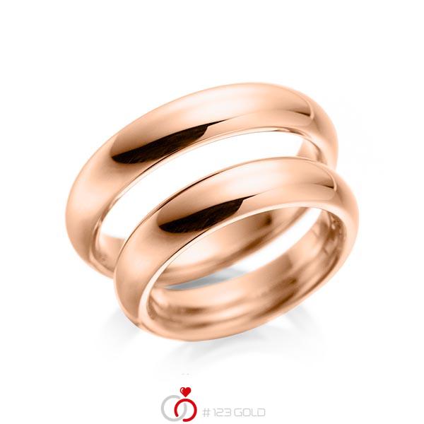 Paar klassische Trauringe/Eheringe in Rotgold 585 von acredo - A-1079-2 Paar klassische Trauringe/Eheringe in Rotgold 585 von acredo - A-1079-2