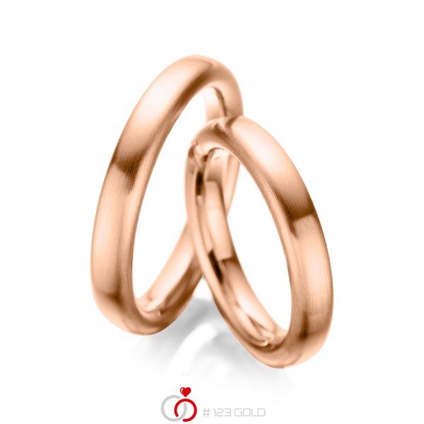 Paar klassische Trauringe/Eheringe in Rotgold 585 von acredo - A-1082-7 Paar klassische Trauringe/Eheringe in Rotgold 585 von acredo - A-1082-7