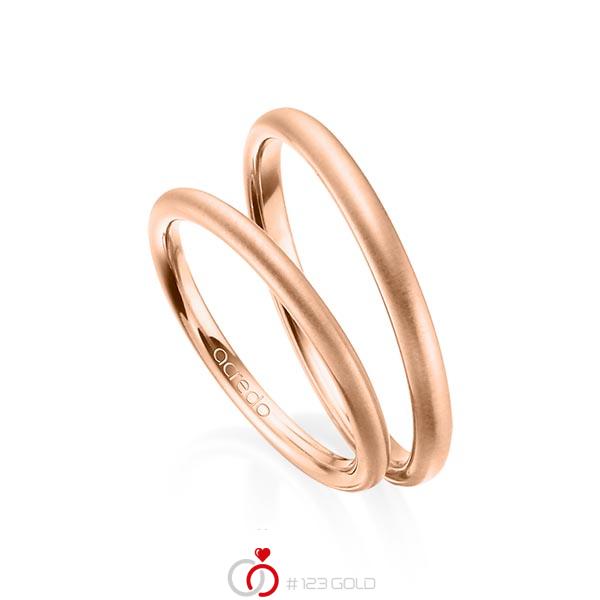 Paar klassische Trauringe/Eheringe in Rotgold 585 von acredo - A-1375-1 Paar klassische Trauringe/Eheringe in Rotgold 585 von acredo - A-1375-1