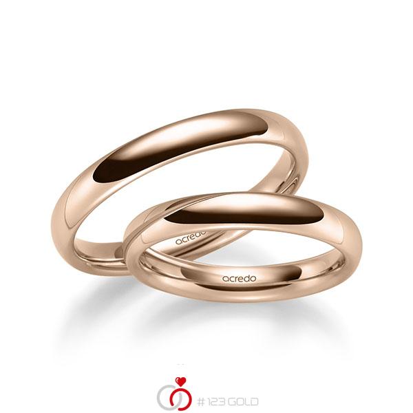 Paar klassische Trauringe/Eheringe in Rotgold 585 von acredo - S-1264-5 Paar klassische Trauringe/Eheringe in Rotgold 585 von acredo - S-1264-5