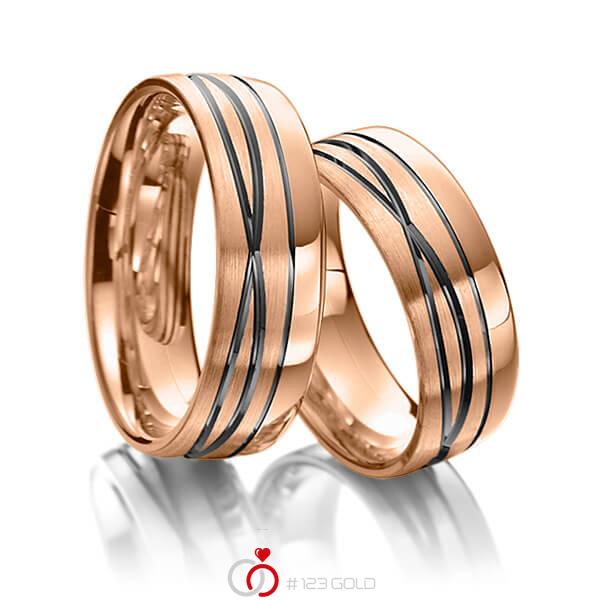 Paar klassische Trauringe/Eheringe in Rotgold 585 von Merii - M-1082-7 Paar klassische Trauringe/Eheringe in Rotgold 585 von Merii - M-1082-7