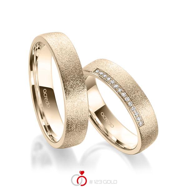 Paar klassische Trauringe/Eheringe in Signature Gold 585 mit zus. 0,07 ct. Brillant tw, si von acredo - A-1958-6 Paar klassische Trauringe/Eheringe in Signature Gold 585 mit zus. 0,07 ct. Brillant tw, si von acredo - A-1958-6