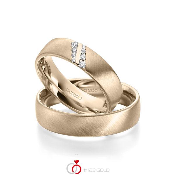 Paar klassische Trauringe/Eheringe in Signature Gold 585 mit zus. 0,096 ct. Brillant tw, si von acredo - A-1951-11 Paar klassische Trauringe/Eheringe in Signature Gold 585 mit zus. 0,096 ct. Brillant tw, si von acredo - A-1951-11