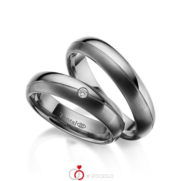 Paar Klassische Trauringe Eheringe In Tantal Mit Zus 0 04 Ct