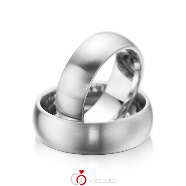 Paar klassische Trauringe/Eheringe in Weissgold 585 von acredo - A-1076-2 Paar klassische Trauringe/Eheringe in Weissgold 585 von acredo - A-1076-2