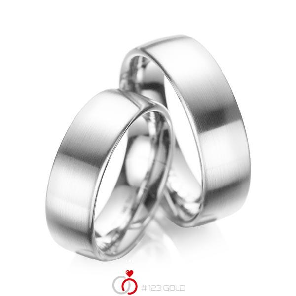 Paar klassische Trauringe/Eheringe in Weissgold 585 von acredo - A-1083-1 Paar klassische Trauringe/Eheringe in Weissgold 585 von acredo - A-1083-1