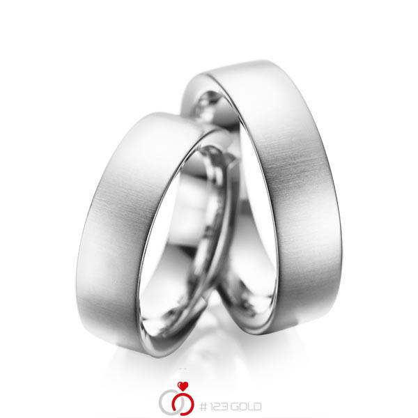 Paar klassische Trauringe/Eheringe in Weissgold 585 von acredo - A-1084-2 Paar klassische Trauringe/Eheringe in Weissgold 585 von acredo - A-1084-2