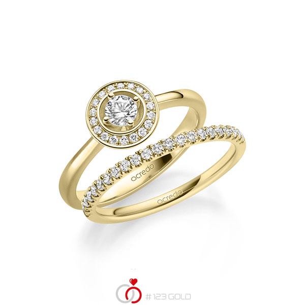 Ring-Set in Gelbgold 585 mit zus. 0,51 ct. Brillant tw, si von acredo - A-2158-2 Ring-Set in Gelbgold 585 mit zus. 0,51 ct. Brillant tw, si von acredo - A-2158-2