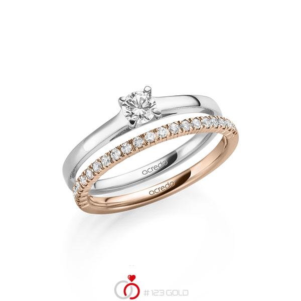 Ring-Set in Weißgold 585 mit zus. 0,47 ct. Brillant tw, si tw, vs von acredo - A-2149-6 Ring-Set in Weißgold 585 mit zus. 0,47 ct. Brillant tw, si tw, vs von acredo - A-2149-6