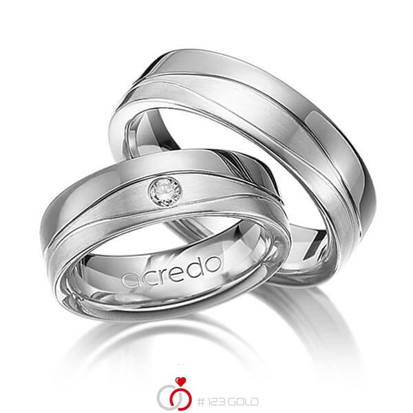 Set Bicolor trouwringen in dark grey gold 14 kt. witgoud 14 kt. met in totaal 0,08 ct. Briljant tw/si van acredo - A-1160-9 Set Bicolor trouwringen in dark grey gold 14 kt. witgoud 14 kt. met in totaal 0,08 ct. Briljant tw/si van acredo - A-1160-9