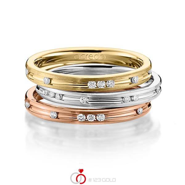 Set in geelgoud 14 kt. met in totaal 0,42 ct. Briljant tw/si van acredo - A-1451-1 Set in geelgoud 14 kt. met in totaal 0,42 ct. Briljant tw/si van acredo - A-1451-1