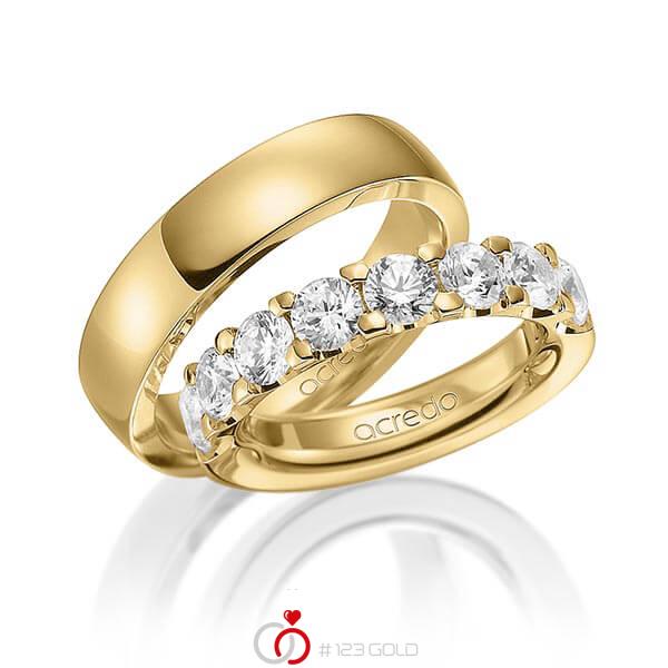 Set in Gelbgold 585 halbausgefasst mit 8x 0,3 ct. Brillant tw, vs von acredo - A-1578-4 Set in Gelbgold 585 halbausgefasst mit 8x 0,3 ct. Brillant tw, vs von acredo - A-1578-4