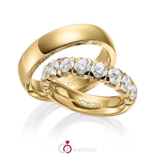 Set in Gelbgold 585 halbausgefasst mit zus. 1,8 ct. Brillant tw, vs von acredo - A-1589-2 Set in Gelbgold 585 halbausgefasst mit zus. 1,8 ct. Brillant tw, vs von acredo - A-1589-2