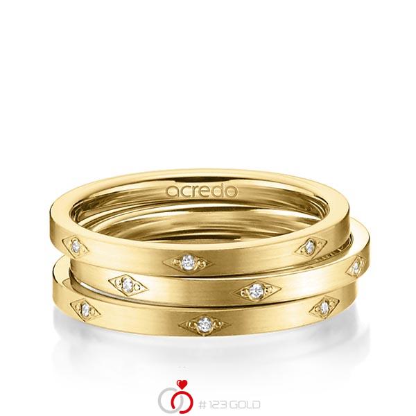 Set in Gelbgold 585 mit zus. 0,105 ct. Brillant tw, si von acredo - A-1446-5 Set in Gelbgold 585 mit zus. 0,105 ct. Brillant tw, si von acredo - A-1446-5
