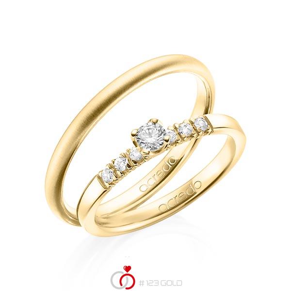 Set in Gelbgold 585 mit zus. 0,27 ct. Brillant tw, si von acredo - A-1376-3 Set in Gelbgold 585 mit zus. 0,27 ct. Brillant tw, si von acredo - A-1376-3