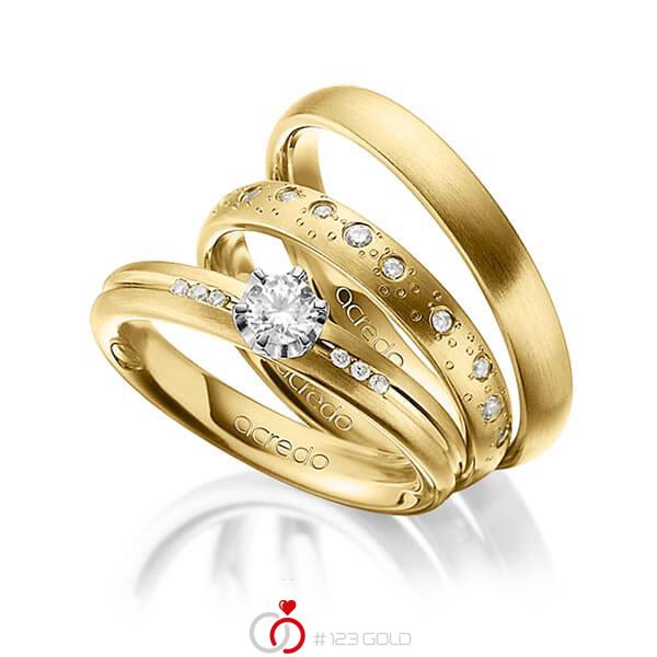 Set in Gelbgold 585 mit zus. 0,519 ct. Brillant tw, si von acredo - A-1443-1 Set in Gelbgold 585 mit zus. 0,519 ct. Brillant tw, si von acredo - A-1443-1