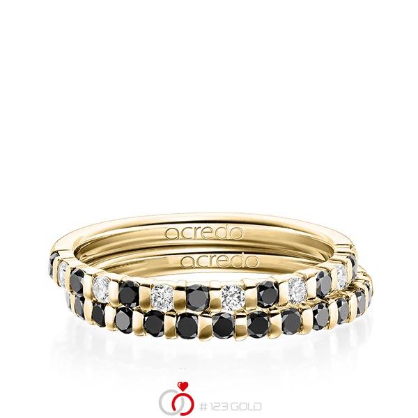 Set in Gelbgold 585 mit zus. 0,81 ct. Brillant tw, si schwarz von acredo - A-1981-2 Set in Gelbgold 585 mit zus. 0,81 ct. Brillant tw, si schwarz von acredo - A-1981-2