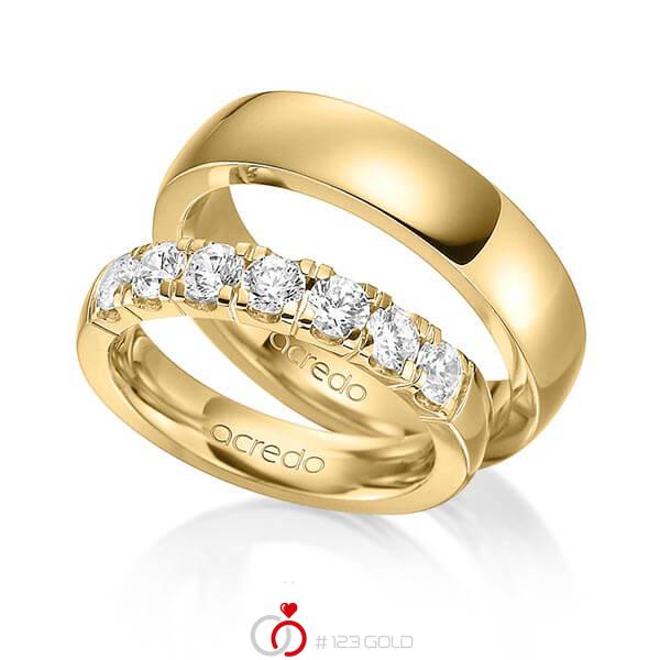 Set in Gelbgold 585 mit zus. 1,05 ct. Brillant tw, vs von acredo - A-1582-2 Set in Gelbgold 585 mit zus. 1,05 ct. Brillant tw, vs von acredo - A-1582-2