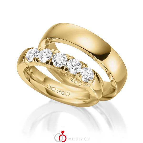 Set in Gelbgold 585 mit zus. 1,25 ct. Brillant tw, vs von acredo - A-1584-2 Set in Gelbgold 585 mit zus. 1,25 ct. Brillant tw, vs von acredo - A-1584-2