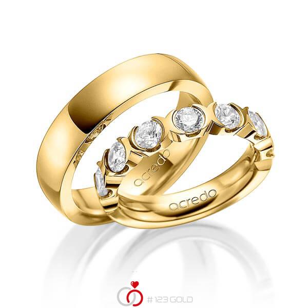 Set in Gelbgold 585 mit zus. 1,4 ct. Brillant tw, vs von acredo - A-1580-2 Set in Gelbgold 585 mit zus. 1,4 ct. Brillant tw, vs von acredo - A-1580-2