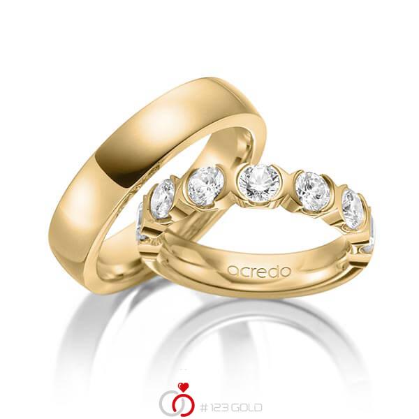Set in Gelbgold 585 mit zus. 1,75 ct. Brillant tw, vs von acredo - A-1581-4 Set in Gelbgold 585 mit zus. 1,75 ct. Brillant tw, vs von acredo - A-1581-4