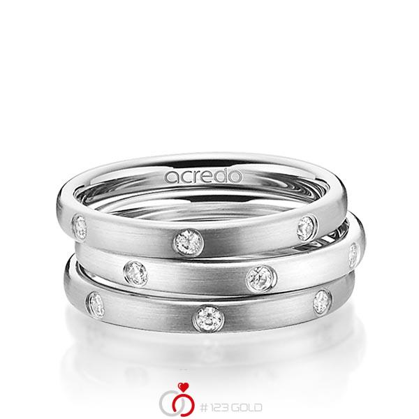 Set in Graugold 750 mit zus. 0,42 ct. Brillant tw, si von acredo - A-1450-18 Set in Graugold 750 mit zus. 0,42 ct. Brillant tw, si von acredo - A-1450-18