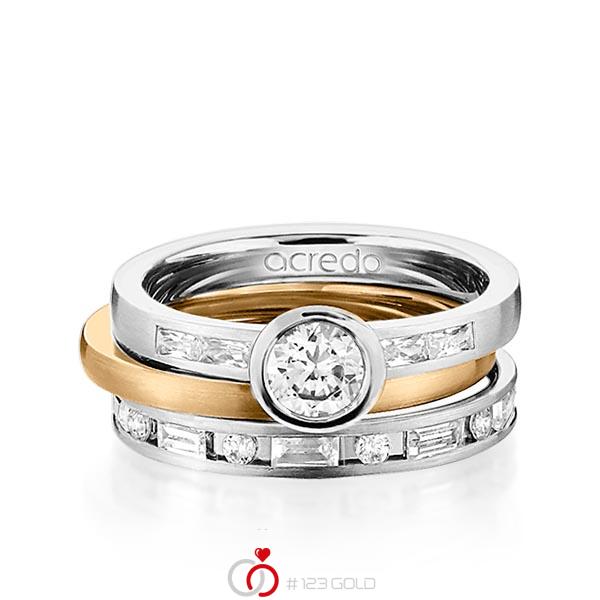 Set In Grijsgoud 14 Kt Met 0 5 Ct In Totaal 1 005 Ct Briljanten Baguette Diamant Briljant Tw Si Tw Vs Van Acredo