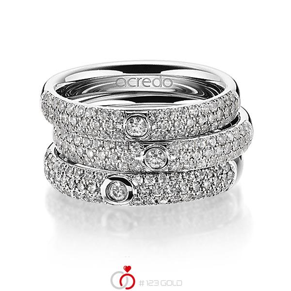 Set in grijsgoud 18 kt. met in totaal 1,476 ct. Briljant tw/si van acredo - A-1448-13 Set in grijsgoud 18 kt. met in totaal 1,476 ct. Briljant tw/si van acredo - A-1448-13