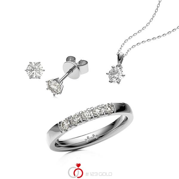 Set in Platin 950 mit zus. 1 ct. Brillant tw, if von Steinberg - Q-1668-2 Set in Platin 950 mit zus. 1 ct. Brillant tw, if von Steinberg - Q-1668-2