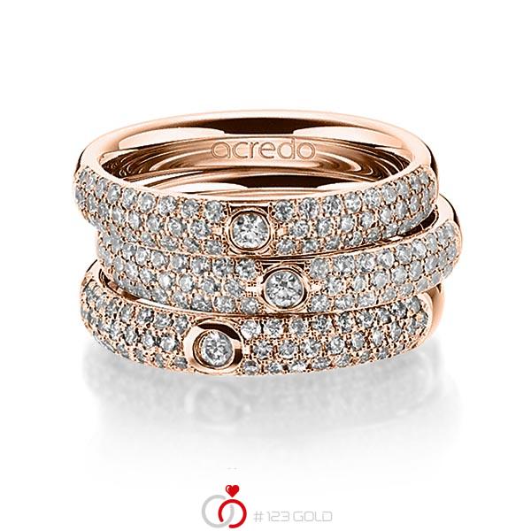 Set in roodgoud 14 kt. met in totaal 1,476 ct. Briljant tw/si van acredo - A-1448-5 Set in roodgoud 14 kt. met in totaal 1,476 ct. Briljant tw/si van acredo - A-1448-5