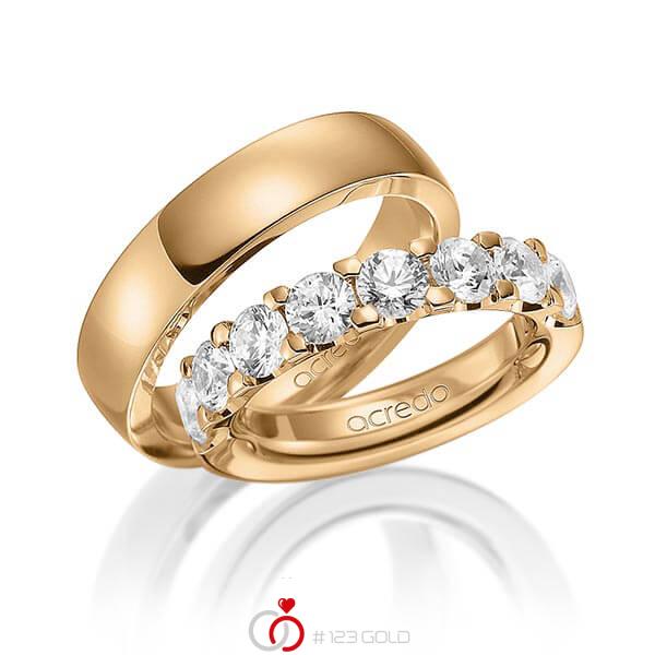 Set in Roségold 585 halbausgefasst mit 8x 0,3 ct. Brillant tw, vs von acredo - A-1578-5 Set in Roségold 585 halbausgefasst mit 8x 0,3 ct. Brillant tw, vs von acredo - A-1578-5