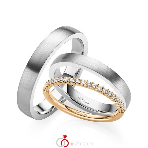 Set in Roségold 585 halbausgefasst mit zus. 0,21 ct. Brillant tw, si von acredo - A-2069-3 Set in Roségold 585 halbausgefasst mit zus. 0,21 ct. Brillant tw, si von acredo - A-2069-3